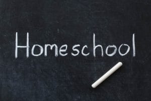 An image of Homeschool written on chalkboard.